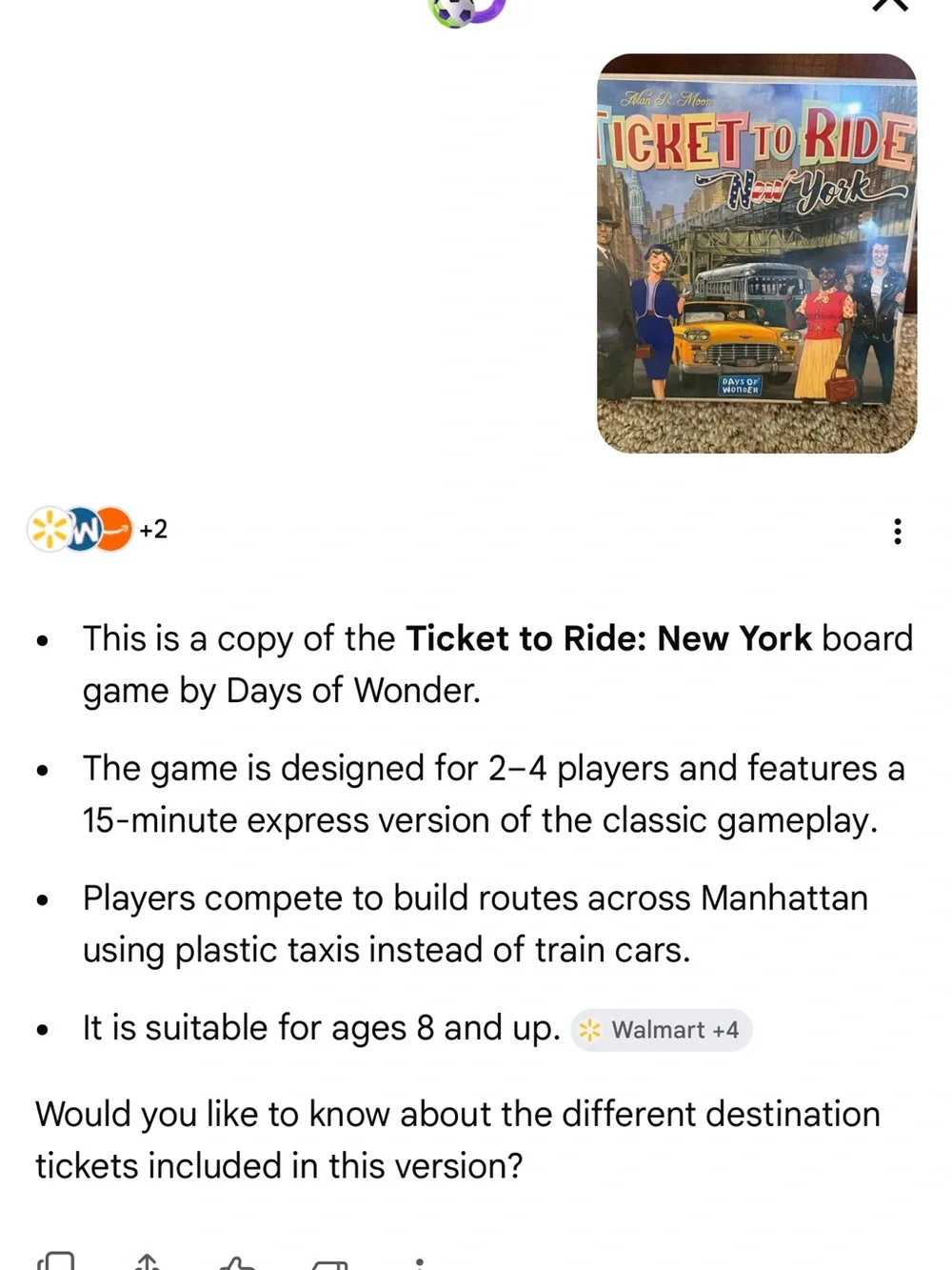 Ticket to Ride: New York Board Game - Yellow/Blue Edition by Days of Wonder